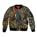 Personalized Penrith Panthers ANZAC Sleeve Zip Bomber Jacket Aboriginal Indigenous Poppy Panther Warrior