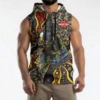 Personalized Penrith Panthers ANZAC Sleeveless Hoodie Aboriginal Indigenous Poppy Panther Warrior