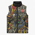 Personalized Penrith Panthers ANZAC Sleeveless Puffer Jacket Aboriginal Indigenous Poppy Panther Warrior