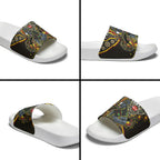 Personalized Penrith Panthers ANZAC Slide Sandals Aboriginal Indigenous Poppy Panther Warrior