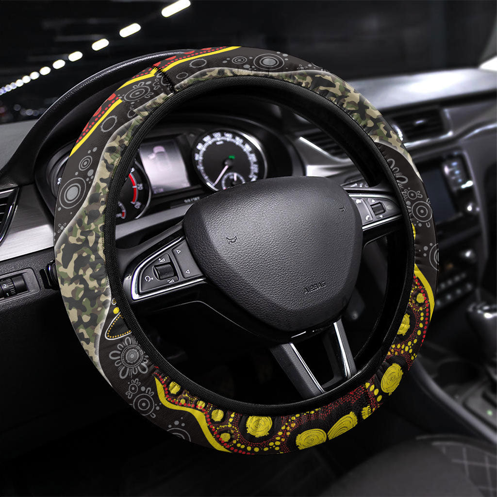 Penrith Panthers ANZAC Steering Wheel Cover Aboriginal Indigenous Poppy Panther Warrior