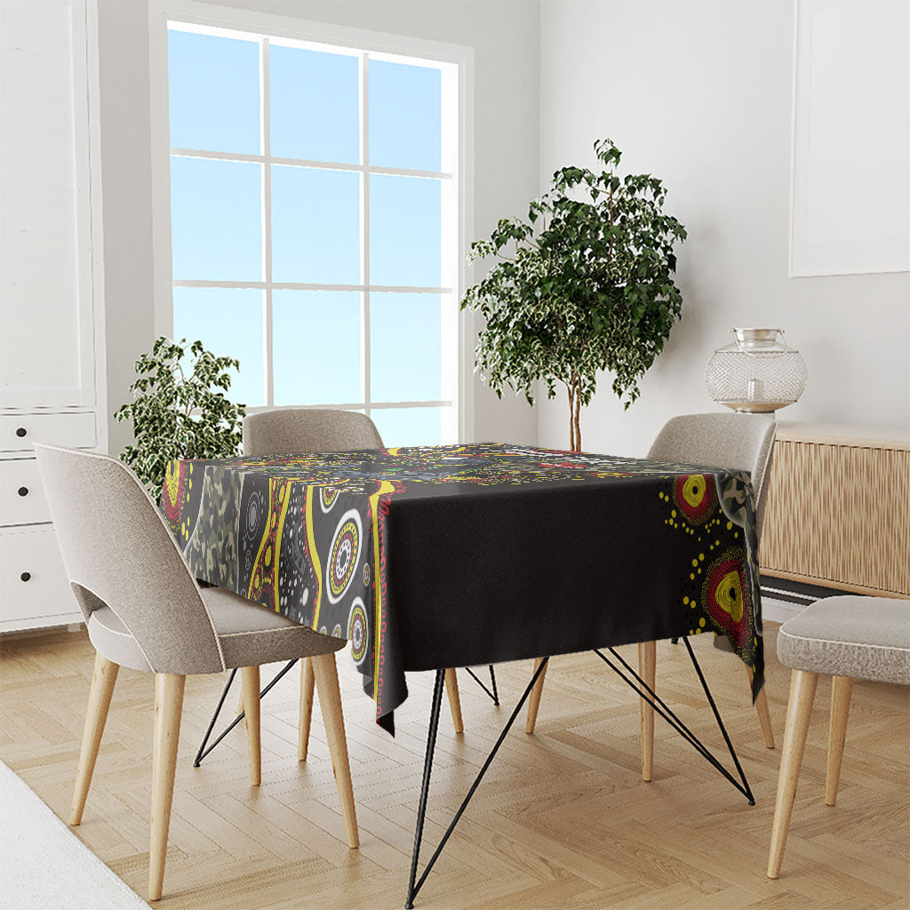 Personalized Penrith Panthers ANZAC Tablecloth Aboriginal Indigenous Poppy Panther Warrior