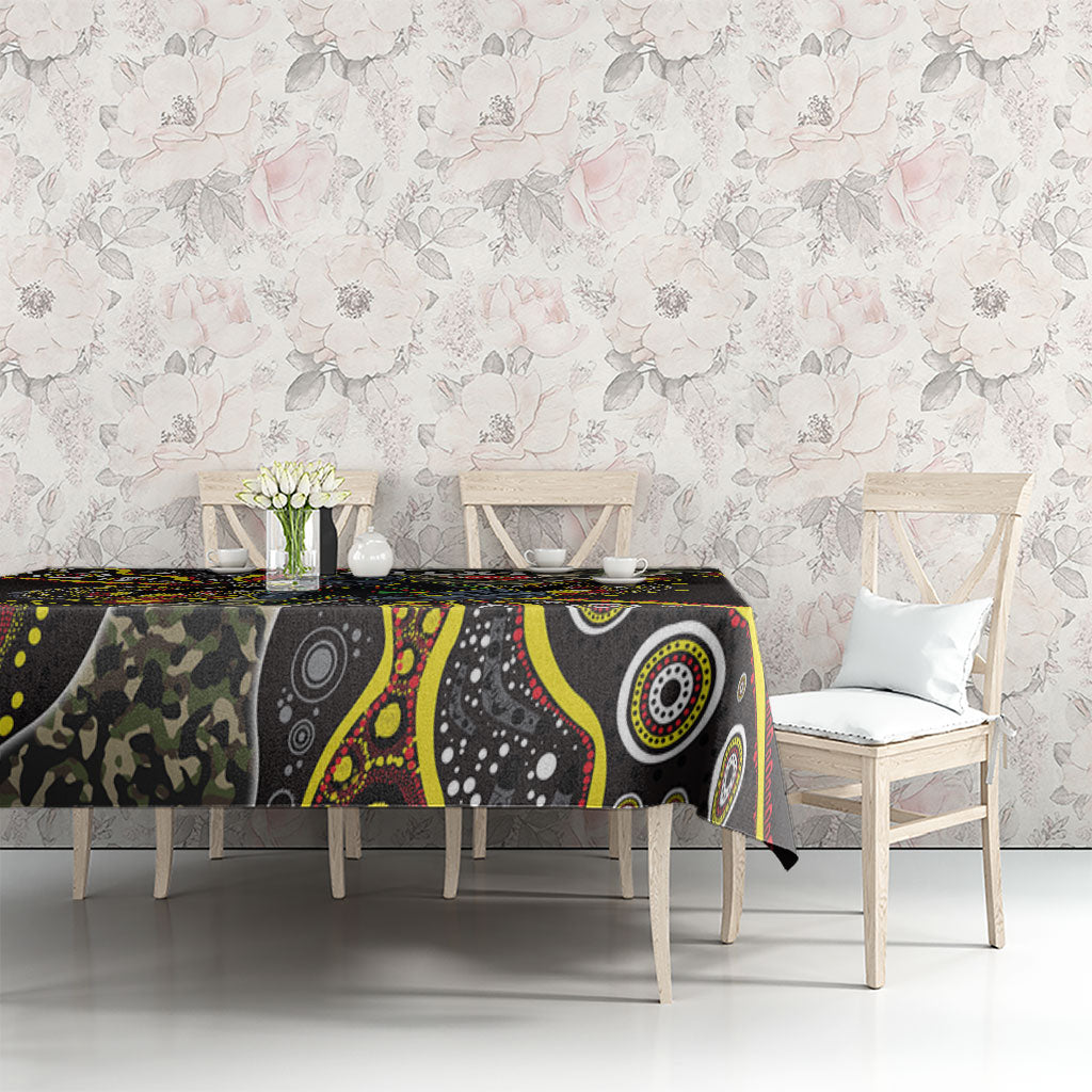 Personalized Penrith Panthers ANZAC Tablecloth Aboriginal Indigenous Poppy Panther Warrior