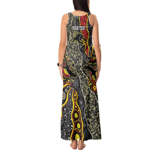 Personalized Penrith Panthers ANZAC Tank Maxi Dress Aboriginal Indigenous Poppy Panther Warrior