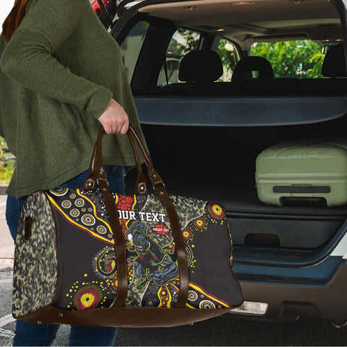 Personalized Penrith Panthers ANZAC Travel Bag Aboriginal Indigenous Poppy Panther Warrior
