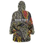 Personalized Penrith Panthers ANZAC Wearable Blanket Hoodie Aboriginal Indigenous Poppy Panther Warrior