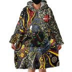 Personalized Penrith Panthers ANZAC Wearable Blanket Hoodie Aboriginal Indigenous Poppy Panther Warrior