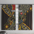 Personalized Penrith Panthers ANZAC Window Curtain Aboriginal Indigenous Poppy Panther Warrior