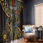 Personalized Penrith Panthers ANZAC Window Curtain Aboriginal Indigenous Poppy Panther Warrior