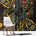 Personalized Penrith Panthers ANZAC Window Curtain Aboriginal Indigenous Poppy Panther Warrior