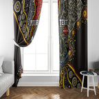 Personalized Penrith Panthers ANZAC Window Curtain Aboriginal Indigenous Poppy Panther Warrior