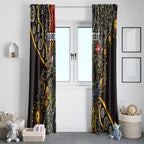 Personalized Penrith Panthers ANZAC Window Curtain Aboriginal Indigenous Poppy Panther Warrior