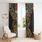 Personalized Penrith Panthers ANZAC Window Curtain Aboriginal Indigenous Poppy Panther Warrior