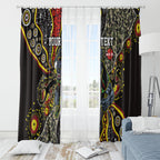 Personalized Penrith Panthers ANZAC Window Curtain Aboriginal Indigenous Poppy Panther Warrior