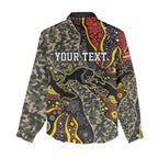 Personalized Penrith Panthers ANZAC Women Casual Shirt Aboriginal Indigenous Poppy Panther Warrior