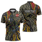 Personalized Penrith Panthers ANZAC Zipper Polo Shirt Aboriginal Indigenous Poppy Panther Warrior