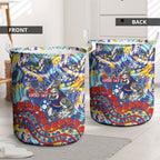 Western Bulldogs ANZAC Day Laundry Basket Aboriginal Dot Art Indigenous Australian Cultural