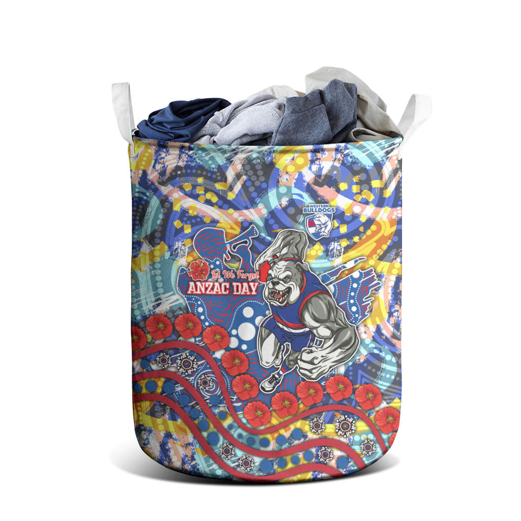 Western Bulldogs ANZAC Day Laundry Basket Aboriginal Dot Art Indigenous Australian Cultural