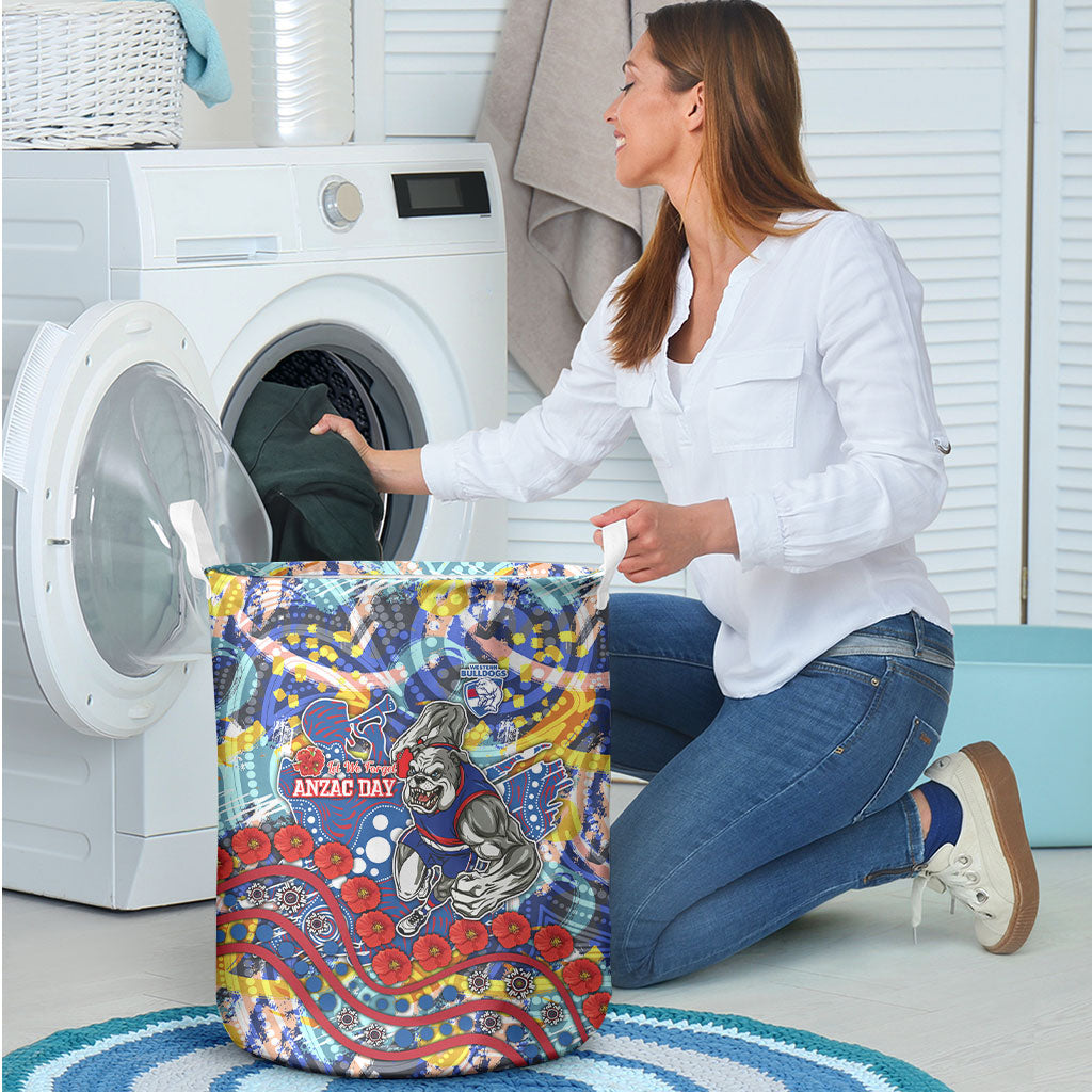 Western Bulldogs ANZAC Day Laundry Basket Aboriginal Dot Art Indigenous Australian Cultural