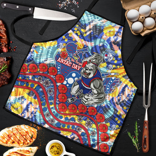 Western Bulldogs ANZAC Day Apron Aboriginal Dot Art Indigenous Australian Cultural