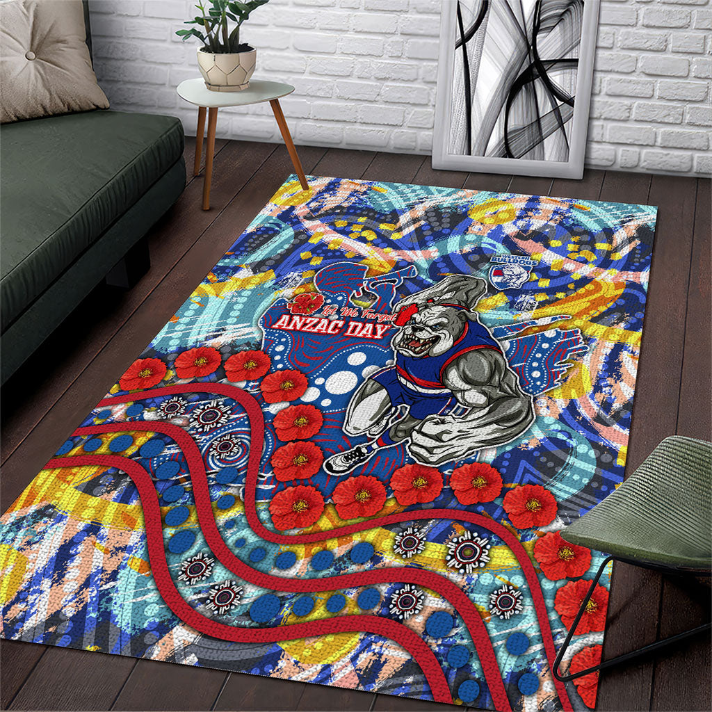 Western Bulldogs ANZAC Day Area Rug Aboriginal Dot Art Indigenous Australian Cultural