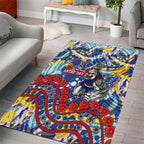 Western Bulldogs ANZAC Day Area Rug Aboriginal Dot Art Indigenous Australian Cultural