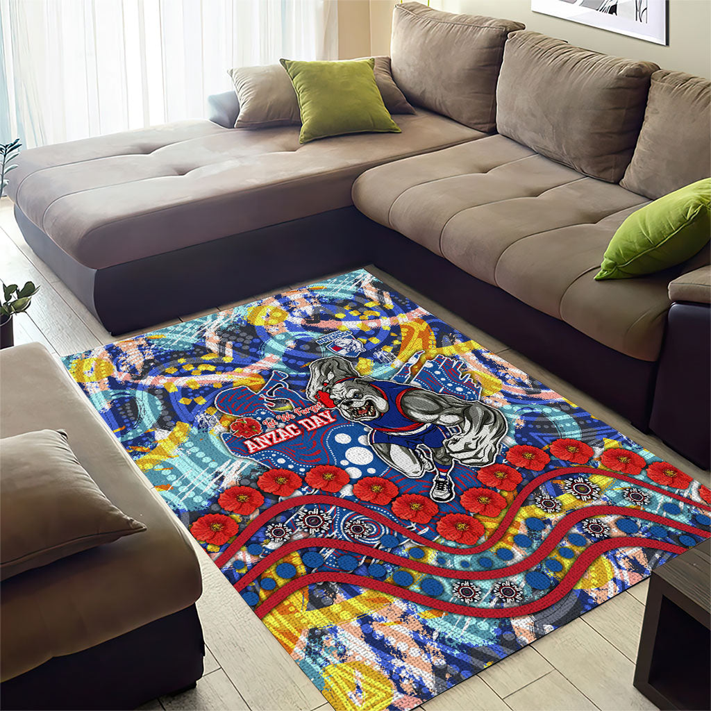Western Bulldogs ANZAC Day Area Rug Aboriginal Dot Art Indigenous Australian Cultural