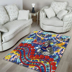 Western Bulldogs ANZAC Day Area Rug Aboriginal Dot Art Indigenous Australian Cultural