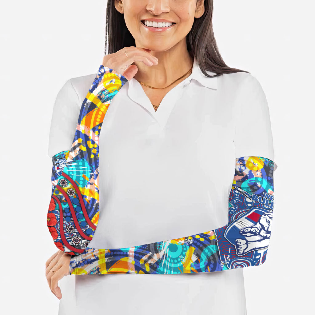Western Bulldogs ANZAC Day Arm Sleeves Aboriginal Dot Art Indigenous Australian Cultural