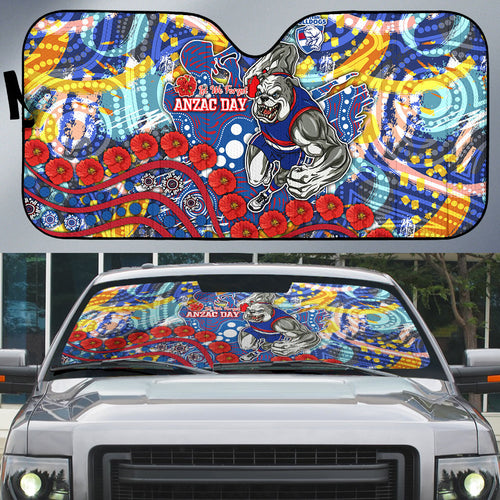 Western Bulldogs ANZAC Day Auto Sun Shade Aboriginal Dot Art Indigenous Australian Cultural
