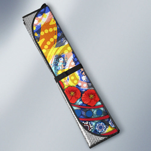 Western Bulldogs ANZAC Day Auto Sun Shade Aboriginal Dot Art Indigenous Australian Cultural
