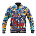 Western Bulldogs ANZAC Day Baseball Jacket Aboriginal Dot Art Indigenous Australian Cultural
