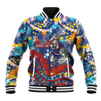 Western Bulldogs ANZAC Day Baseball Jacket Aboriginal Dot Art Indigenous Australian Cultural