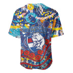 Western Bulldogs ANZAC Day Baseball Jersey Aboriginal Dot Art Indigenous Australian Cultural
