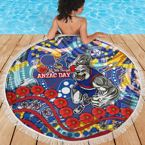 Western Bulldogs ANZAC Day Beach Blanket Aboriginal Dot Art Indigenous Australian Cultural