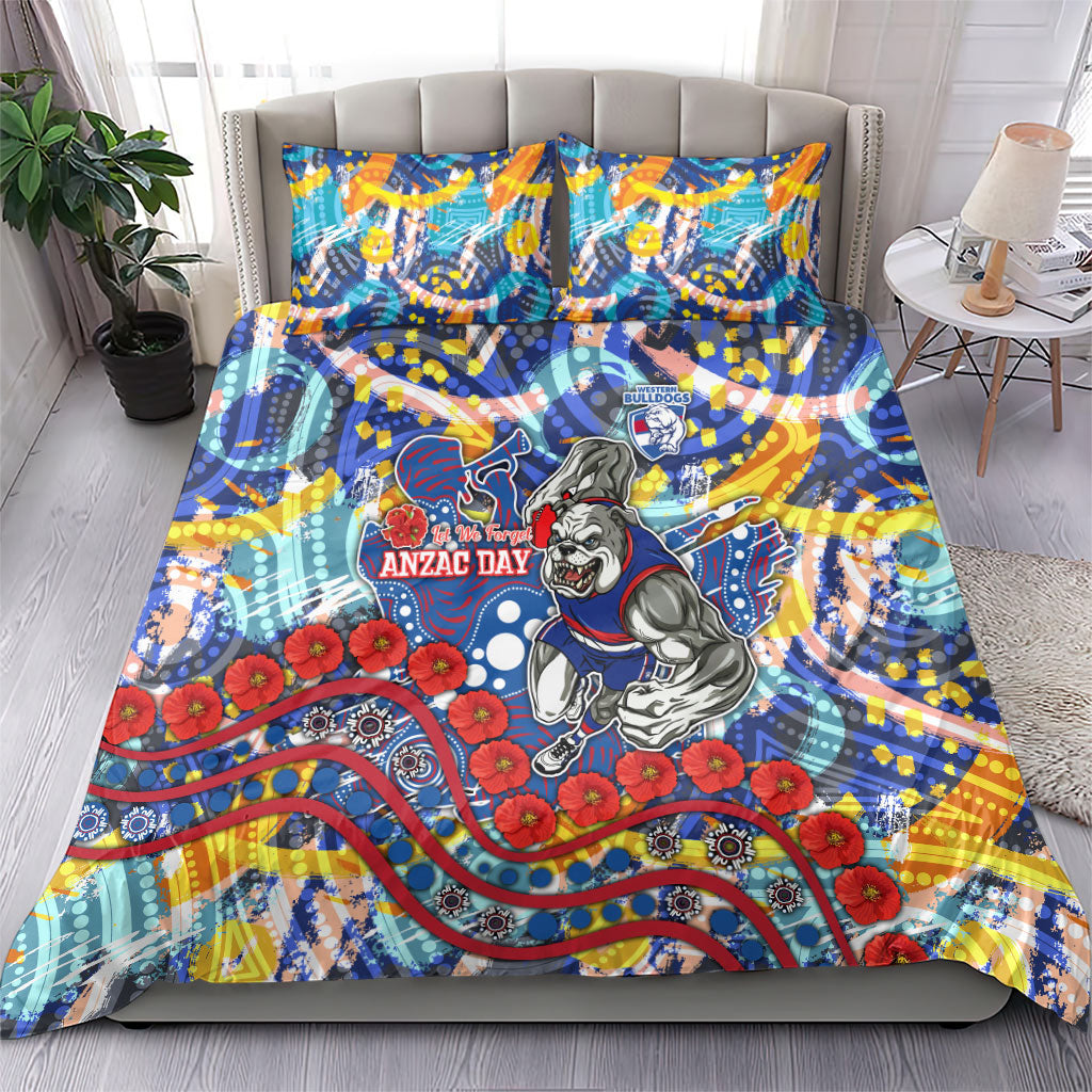 Western Bulldogs ANZAC Day Bedding Set Aboriginal Dot Art Indigenous Australian Cultural