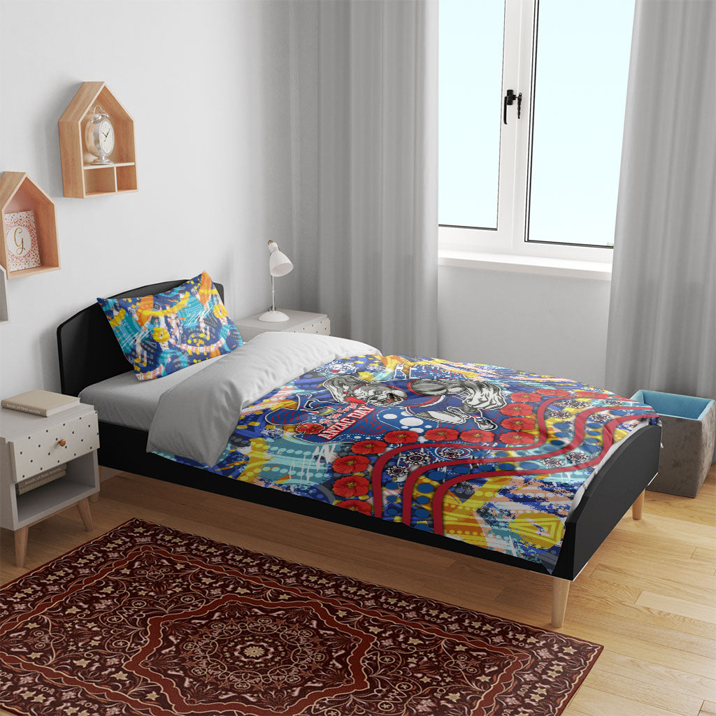 Western Bulldogs ANZAC Day Bedding Set Aboriginal Dot Art Indigenous Australian Cultural