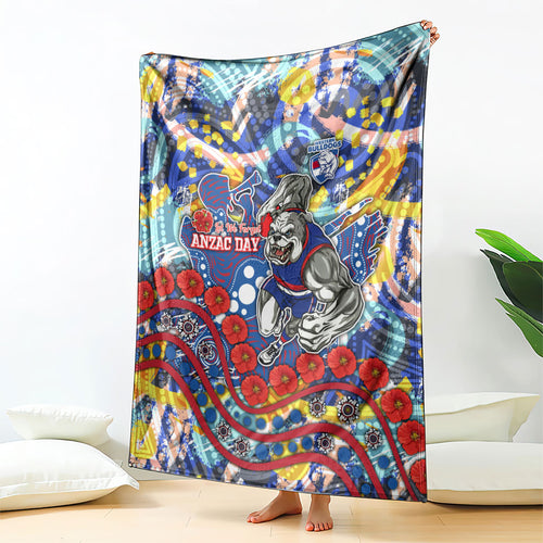 Western Bulldogs ANZAC Day Blanket Aboriginal Dot Art Indigenous Australian Cultural