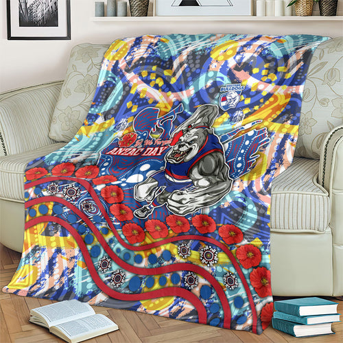 Western Bulldogs ANZAC Day Blanket Aboriginal Dot Art Indigenous Australian Cultural
