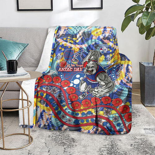 Western Bulldogs ANZAC Day Blanket Aboriginal Dot Art Indigenous Australian Cultural