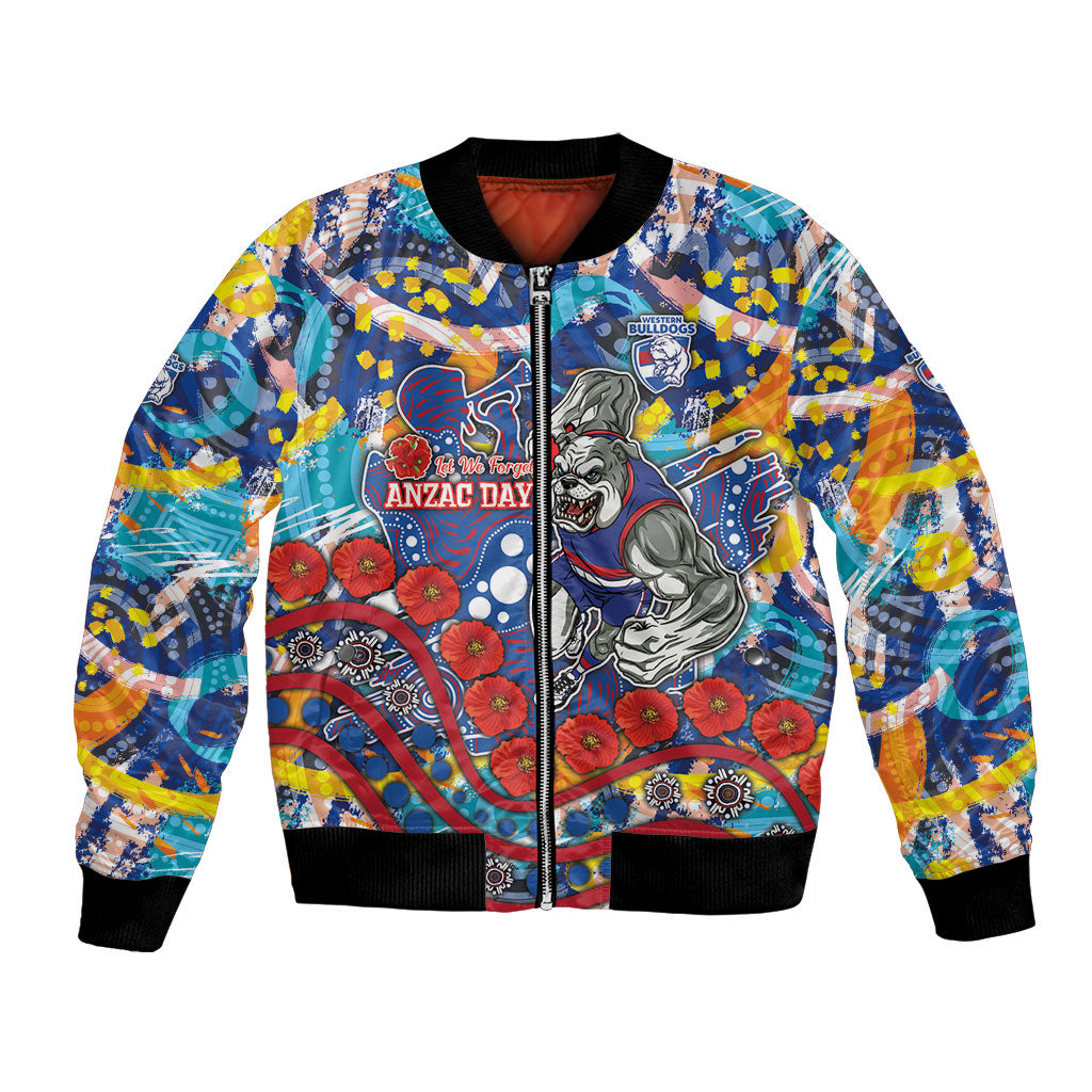 Western Bulldogs ANZAC Day Bomber Jacket Aboriginal Dot Art Indigenous Australian Cultural