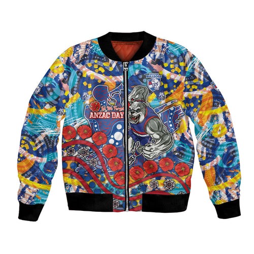 Western Bulldogs ANZAC Day Bomber Jacket Aboriginal Dot Art Indigenous Australian Cultural