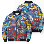 Western Bulldogs ANZAC Day Bomber Puffer Jacket Aboriginal Dot Art Indigenous Australian Cultural