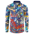Western Bulldogs ANZAC Day Button Sweatshirt Aboriginal Dot Art Indigenous Australian Cultural