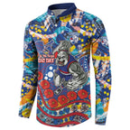Western Bulldogs ANZAC Day Button Sweatshirt Aboriginal Dot Art Indigenous Australian Cultural