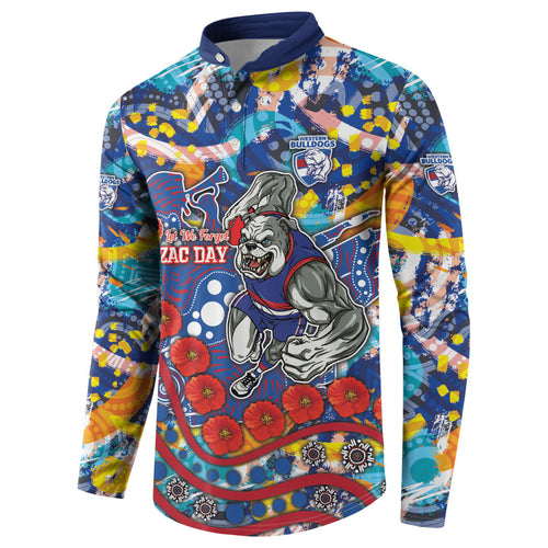 Western Bulldogs ANZAC Day Button Sweatshirt Aboriginal Dot Art Indigenous Australian Cultural