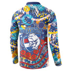 Western Bulldogs ANZAC Day Button Sweatshirt Aboriginal Dot Art Indigenous Australian Cultural