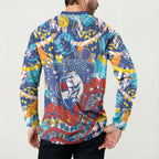 Western Bulldogs ANZAC Day Button Sweatshirt Aboriginal Dot Art Indigenous Australian Cultural
