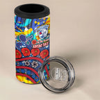 Western Bulldogs ANZAC Day 4 in 1 Can Cooler Tumbler Aboriginal Dot Art Indigenous Australian Cultural