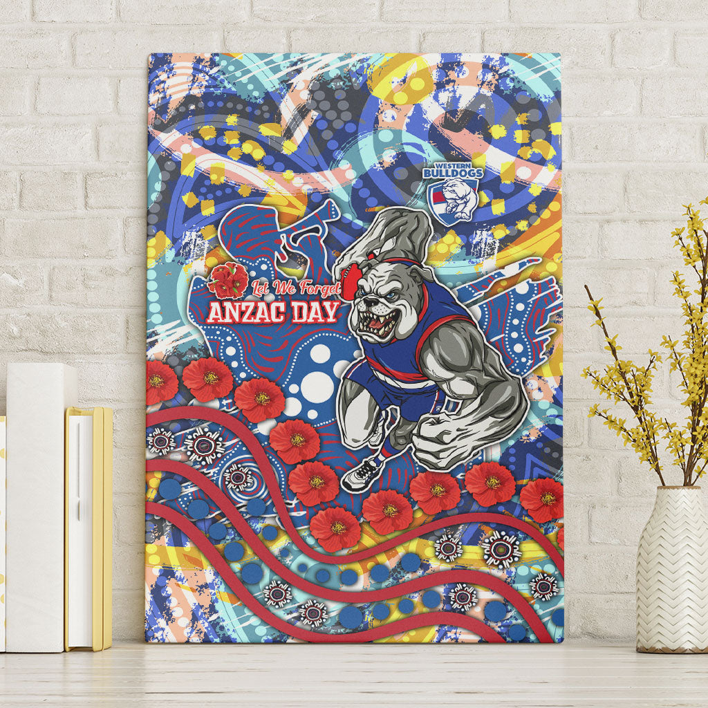 Western Bulldogs ANZAC Day Canvas Wall Art Aboriginal Dot Art Indigenous Australian Cultural